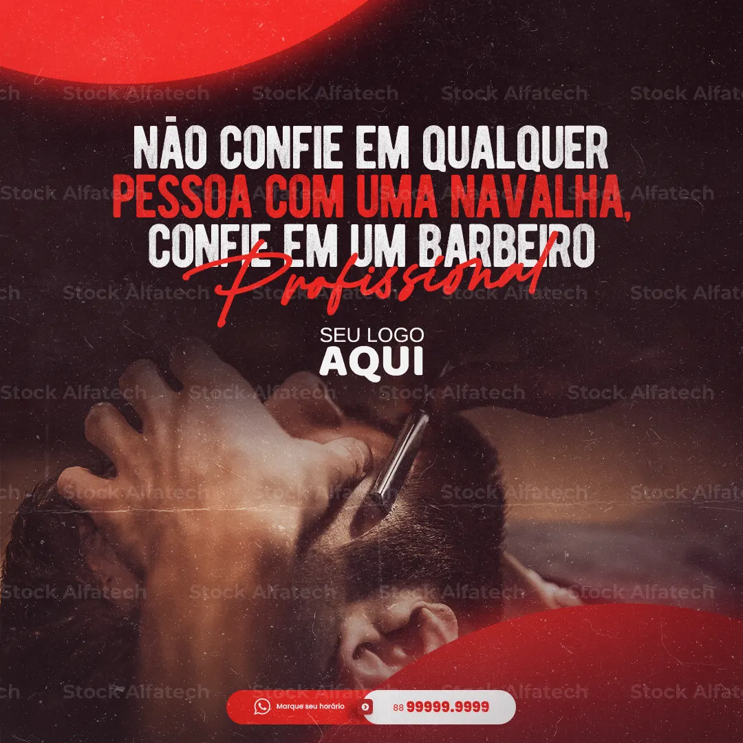 Barba alinhada e estilo renovado em Psd flyer 100% editável