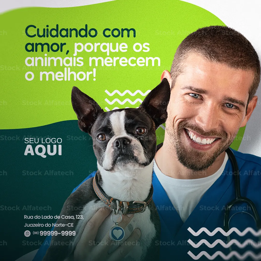 Psd flyer 100% editável para veterinário com atendimento especializado