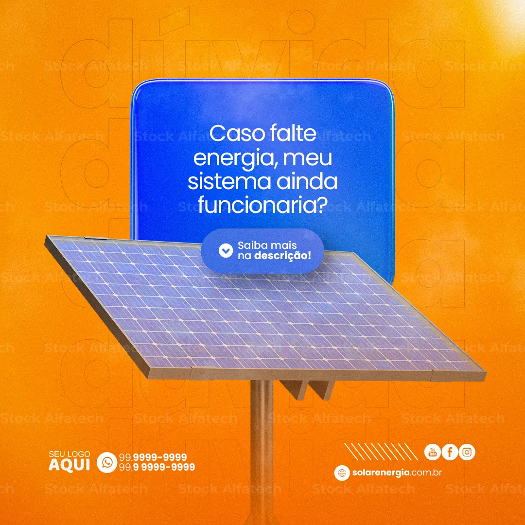 Painéis fotovoltaicos para sua economia em Psd flyer 100% editável