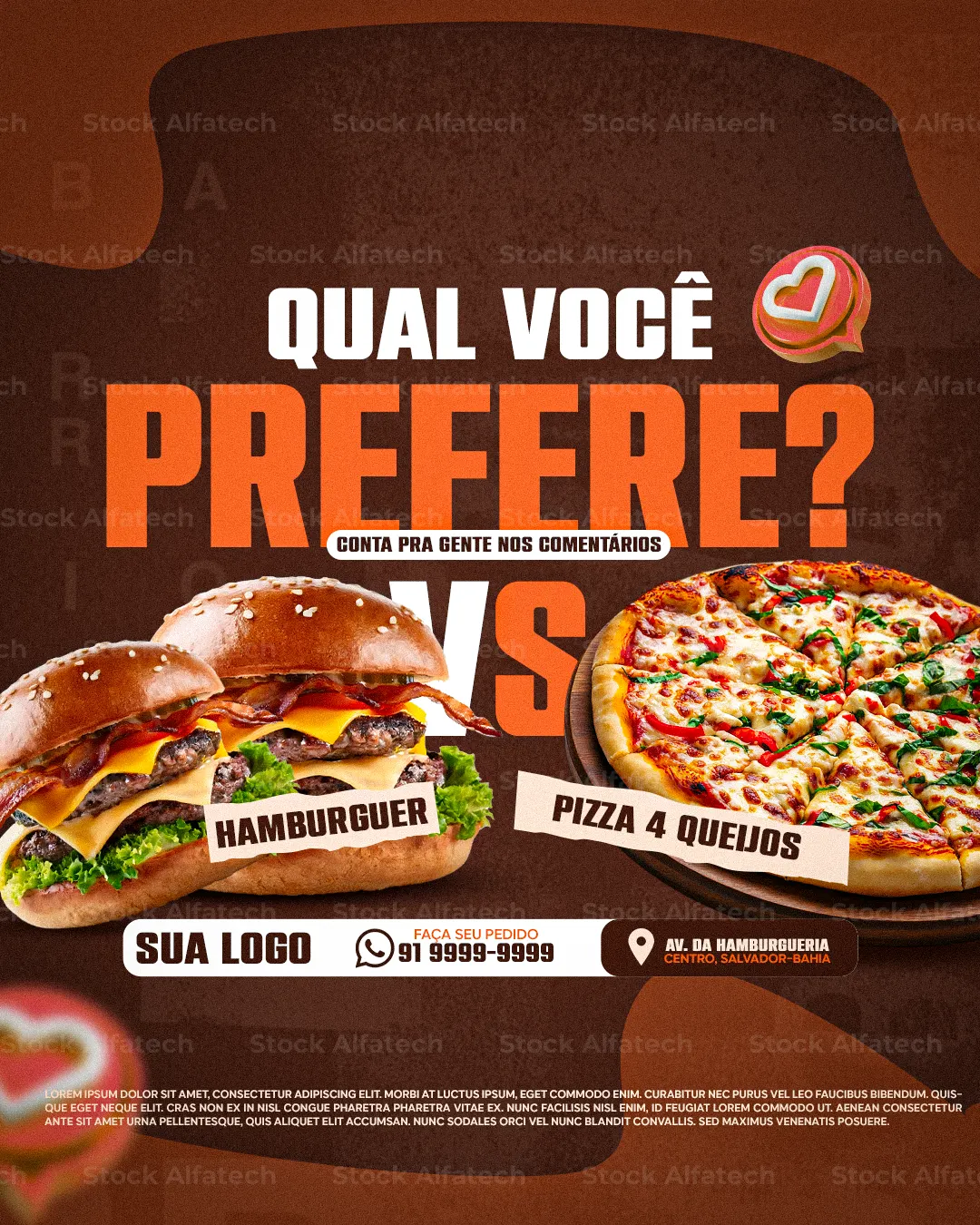 Campanha de burger no Feed com promoção que chama atenção de longe — Psd flyer 100% editável