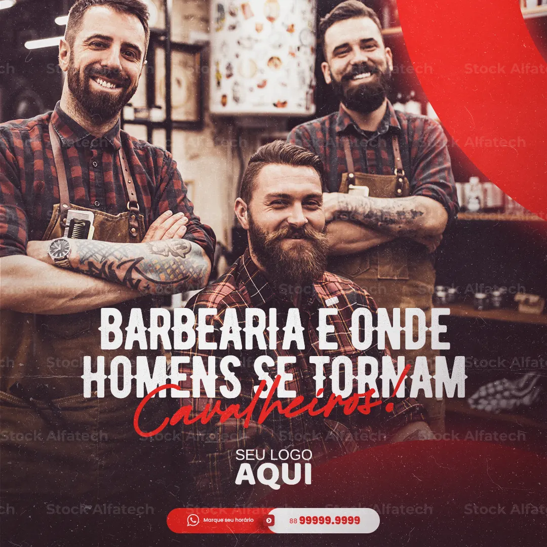 Agende seu horário na barbearia em Psd flyer 100% editável
