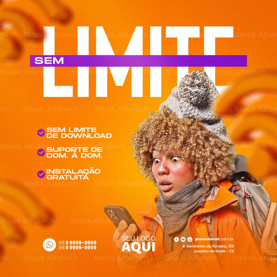 Fibra óptica para navegar melhor — Psd flyer 100% editável