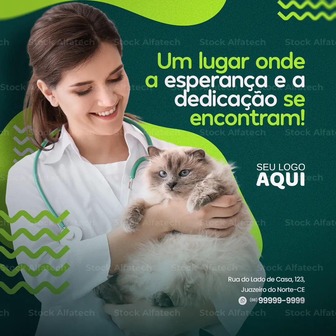 Atendimento veterinário com amor pelos animais — Psd flyer 100% editável