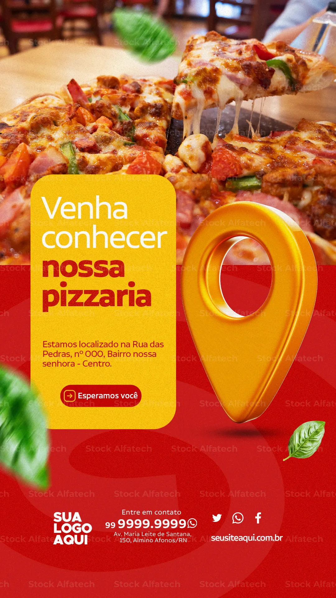 Psd flyer 100% editável com tema pizzaria Stories
