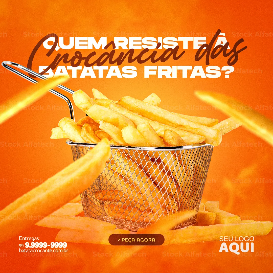 Batata frita com muito sabor em Psd flyer 100% editável