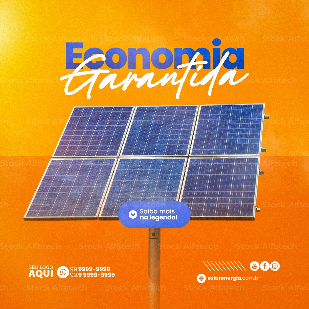 Energia solar com atendimento profissional em Psd flyer 100% editável