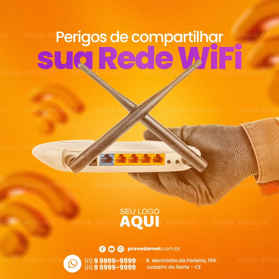 Psd flyer 100% editável com chamada para plano de Wi-Fi