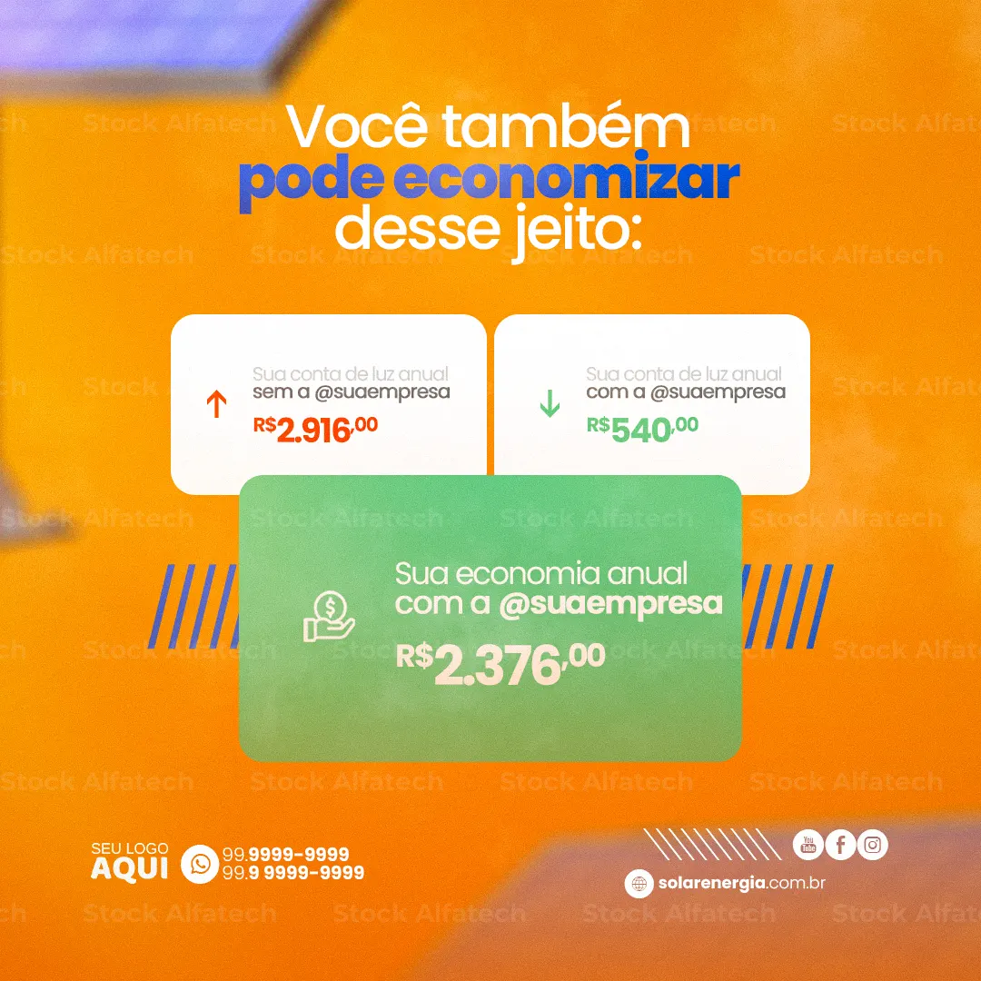 Instalação de painéis solares com equipe especializada — Psd flyer 100% editável