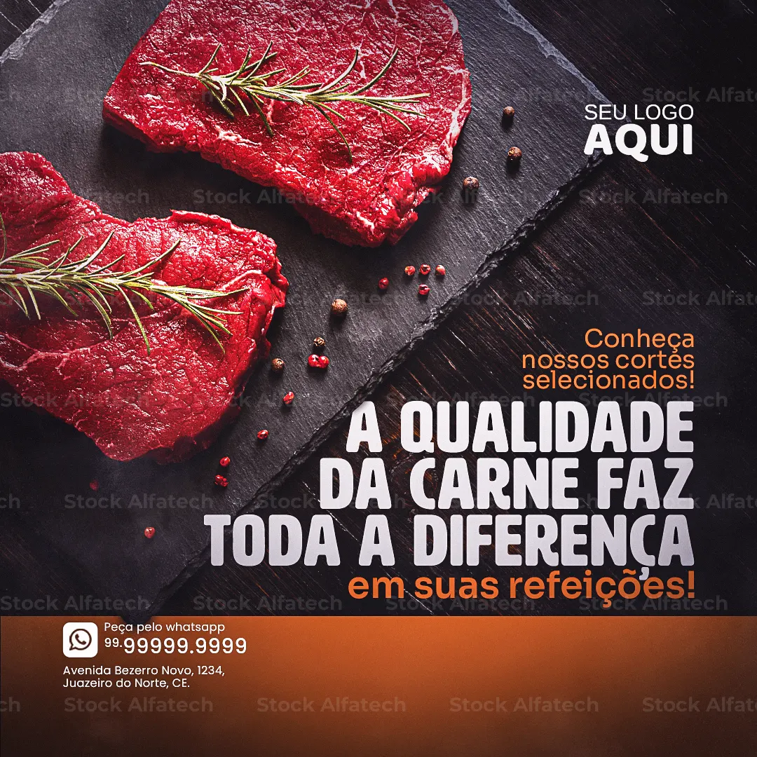 Açougue com qualidade e preço bom em Psd flyer 100% editável