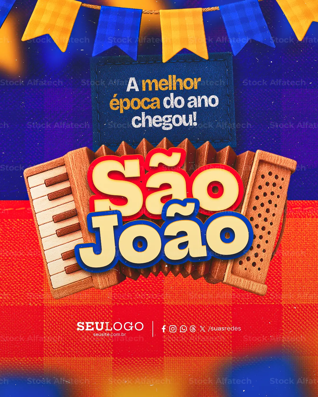 Chegou a melhor época do ano: design temático de São João com clima festivo e regional — Psd feed 100% editável