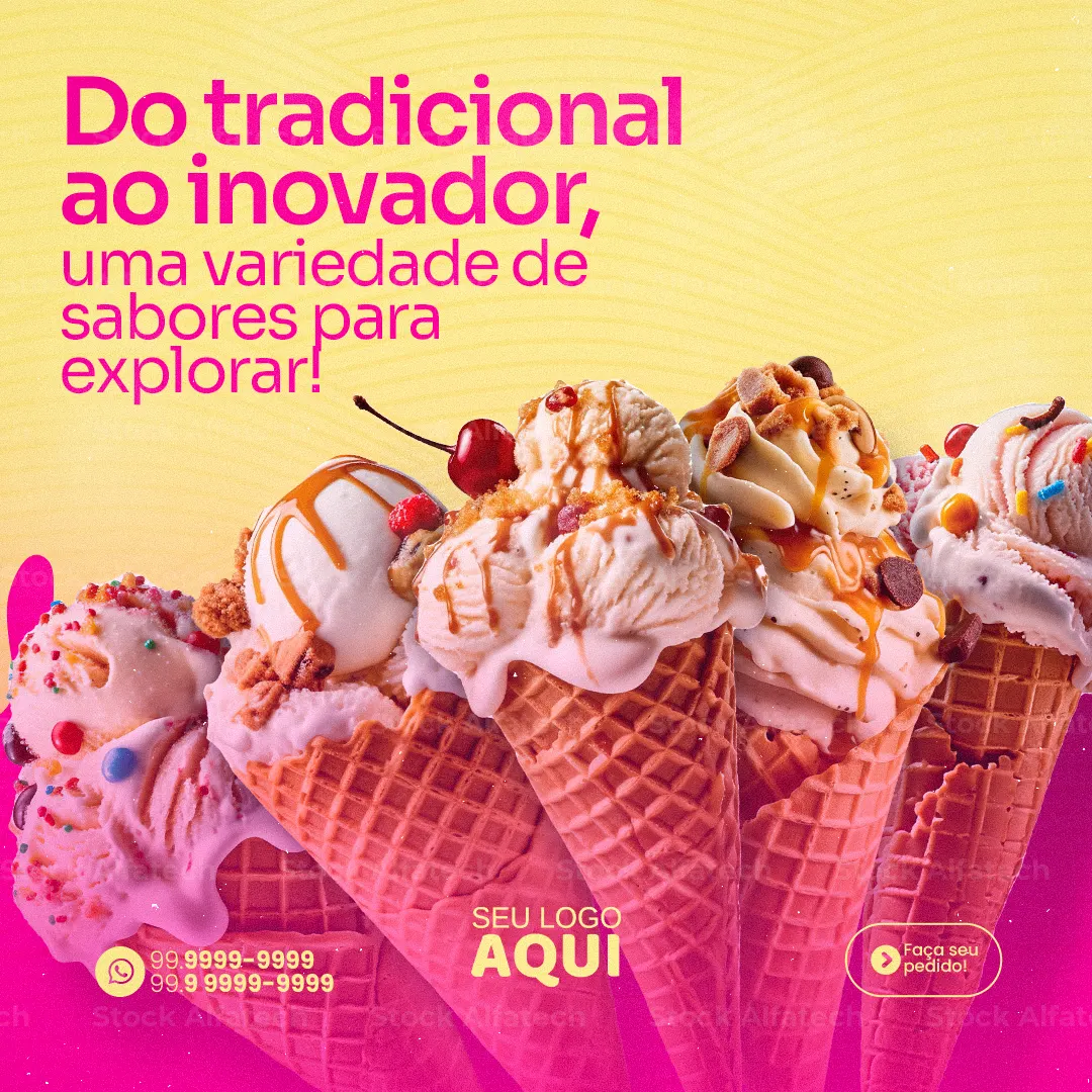 Psd flyer 100% editável com oferta de sorvete no pote