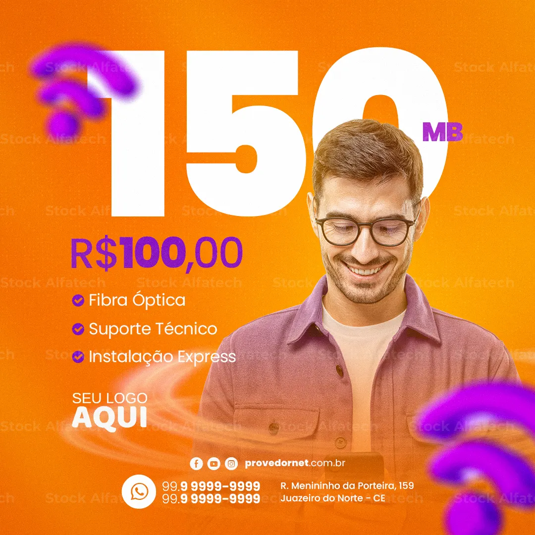 Psd flyer 100% editável para internet com instalação rápida