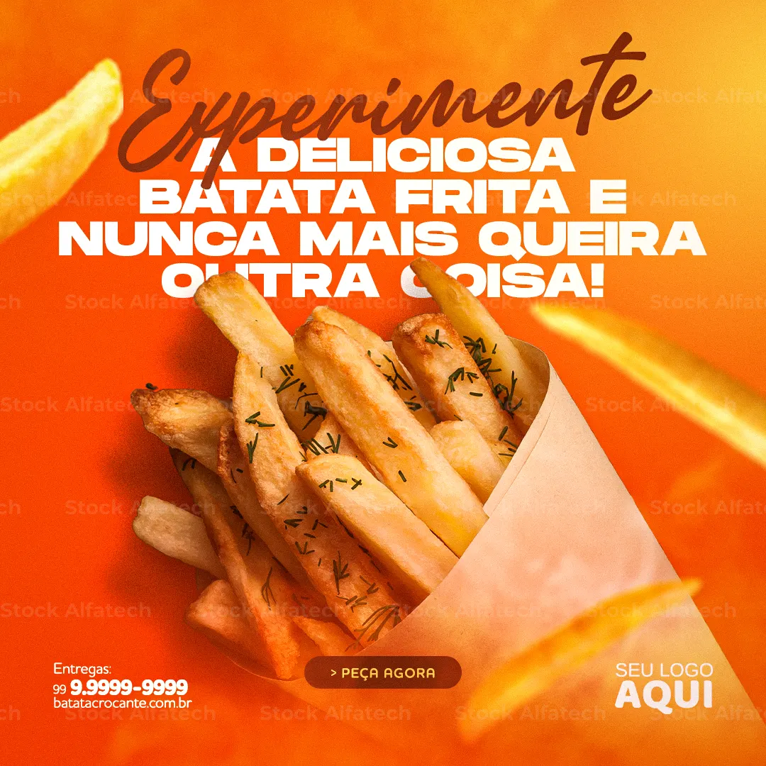 Combo batata frita crocante para delivery — Psd flyer 100% editável