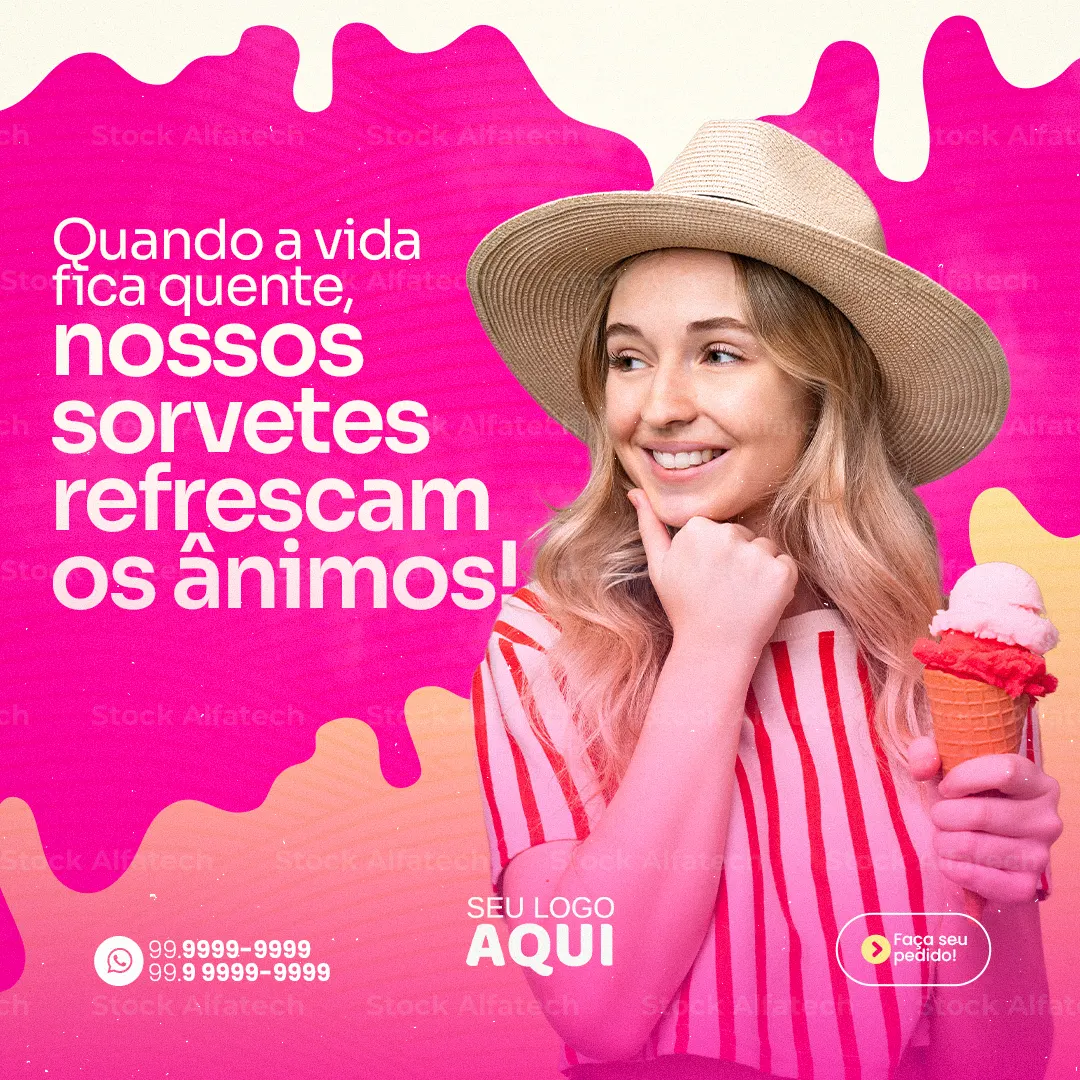 Sorveteria com sabores especiais em Psd flyer 100% editável