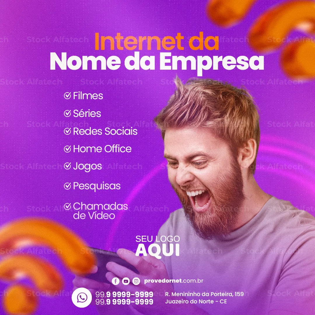 Provedor de internet para sua cidade em Psd flyer 100% editável