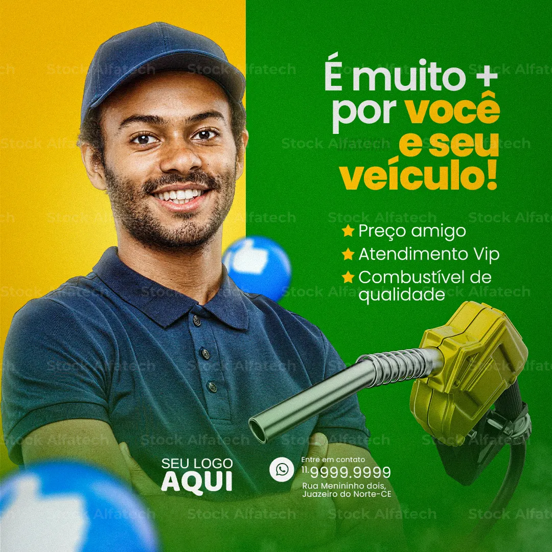 Psd flyer 100% editável com oferta de abastecimento para posto