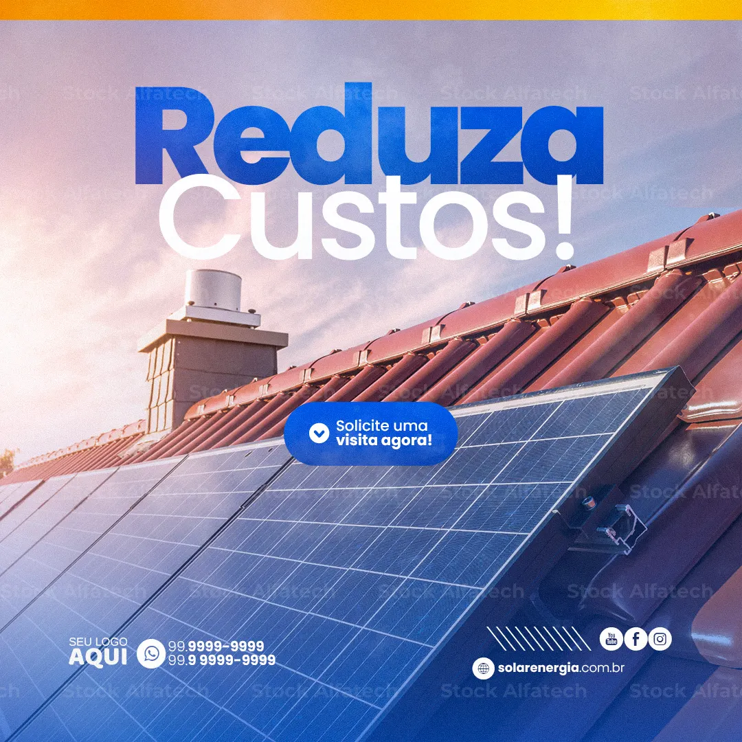 Energia solar sustentável para sua casa — Psd flyer 100% editável