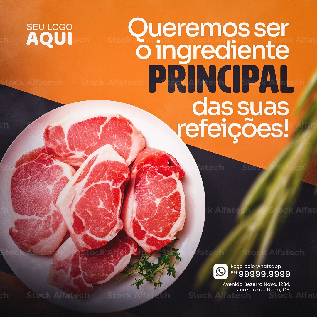 Psd flyer 100% editável para açougue e casa de carnes