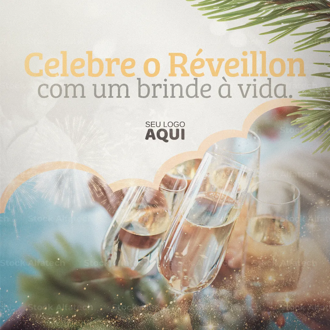 Psd flyer 100% editável com tema dourado para Réveillon