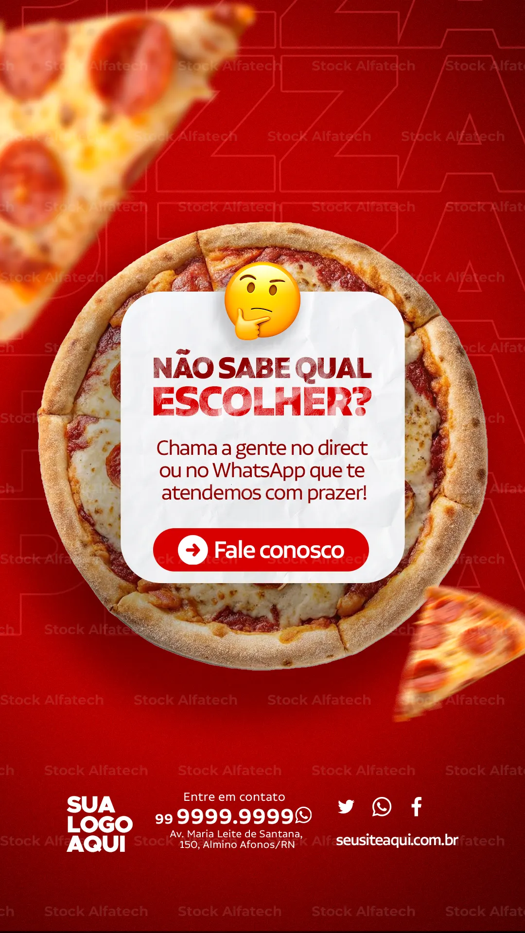 Promoção de pizzaria para Stories — Psd flyer 100% editável