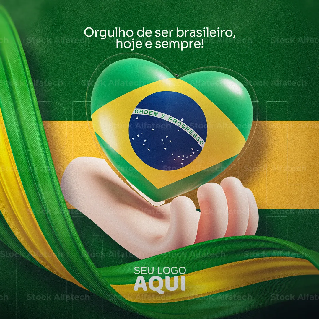 Independência do Brasil com identidade patriótica — Psd flyer 100% editável