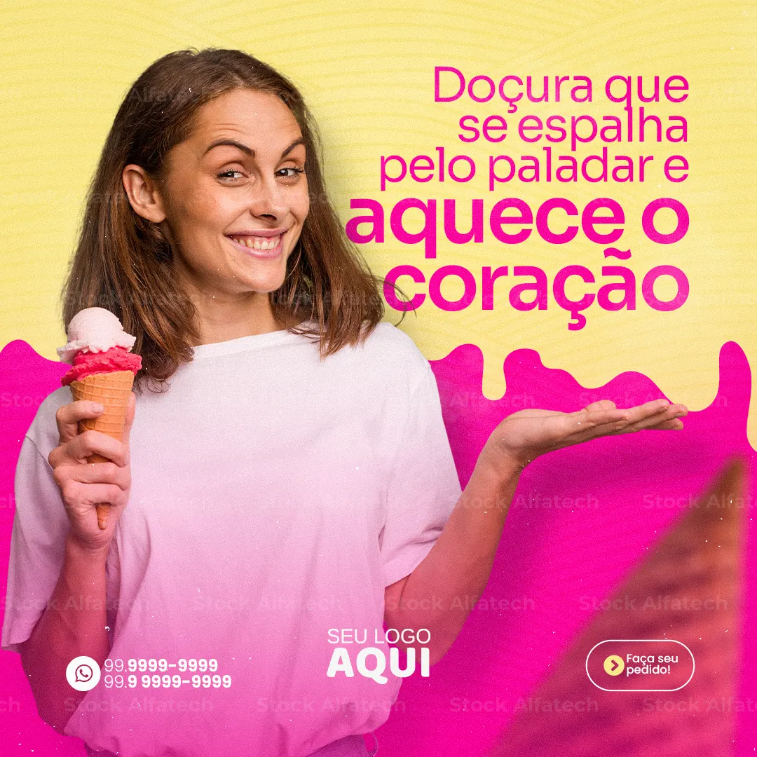 Sobremesas geladas para todos os gostos — Psd flyer 100% editável