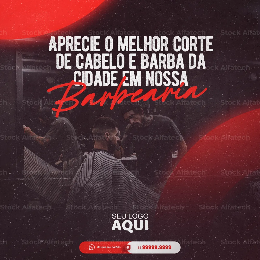 Barba feita, cabelo cortado e autoestima em dia — Psd flyer 100% editável