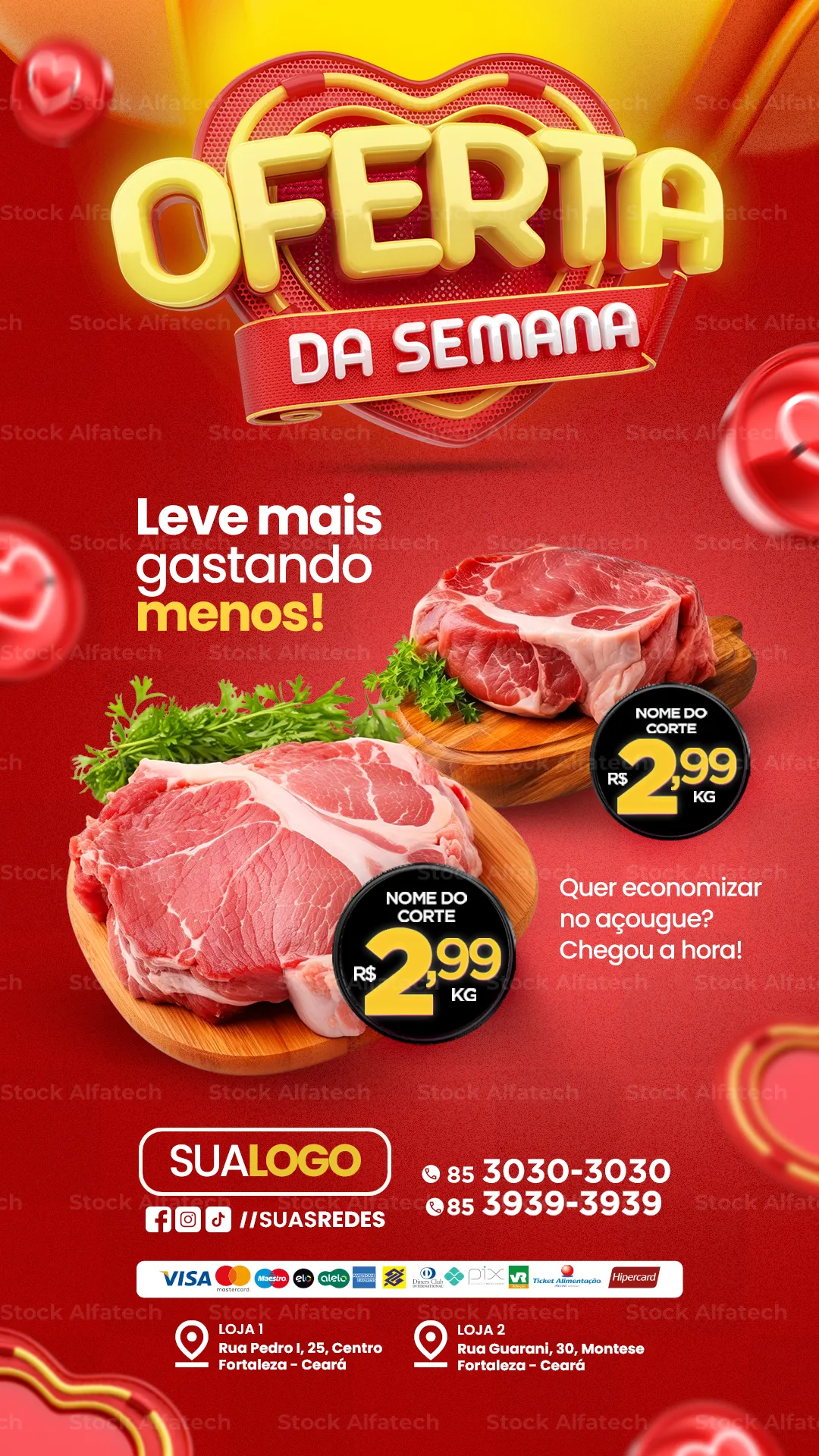 Oferta da semana para açougue e supermercado — Psd flyer 100% editável