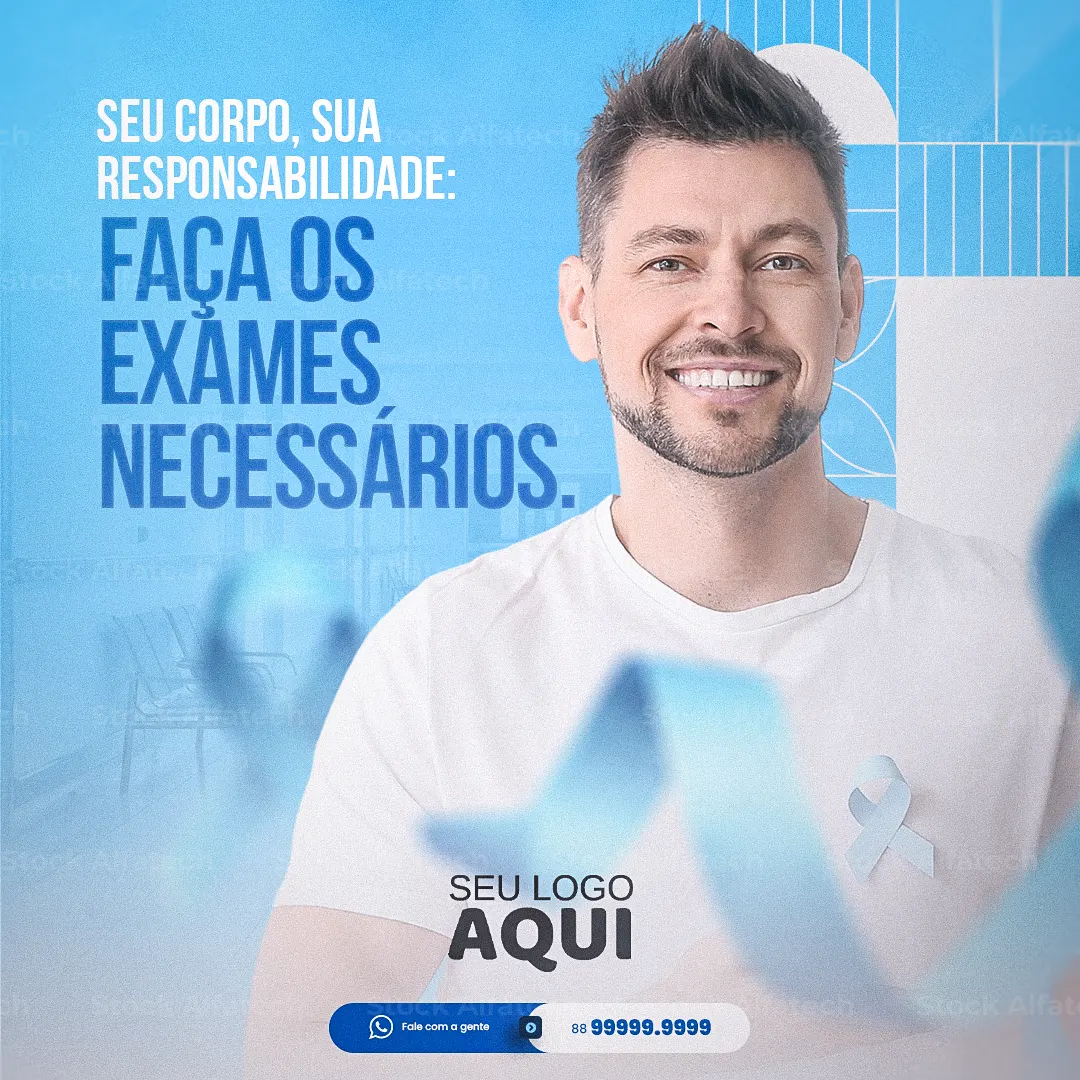 Psd flyer 100% editável para Novo Novembro Azul com campanha de prevenção