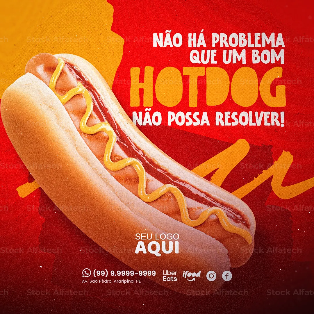 Hotdog generoso e bem servido — Psd flyer 100% editável para promoção