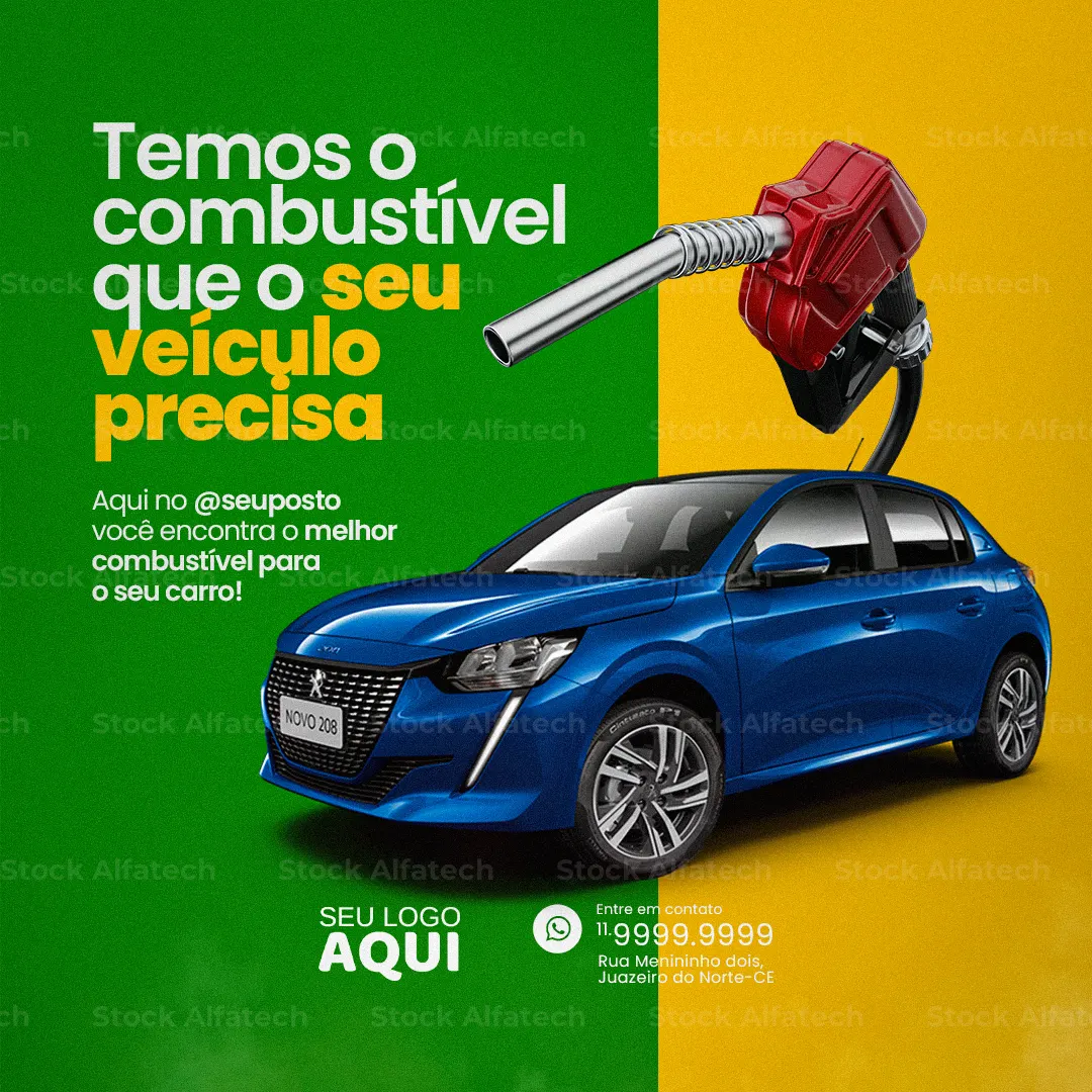 Abasteça com confiança em Psd flyer 100% editável para posto