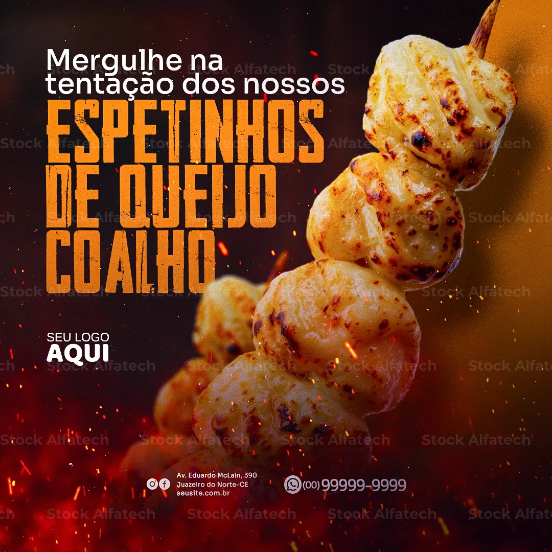Churrasquinho no ponto para sua lanchonete — Psd flyer 100% editável