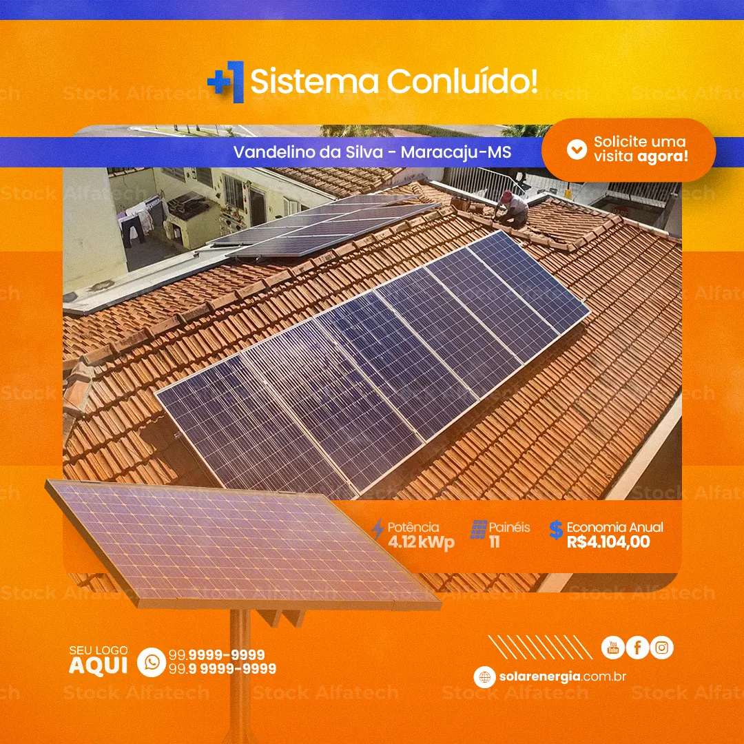 Soluções solares para economizar energia — Psd flyer 100% editável