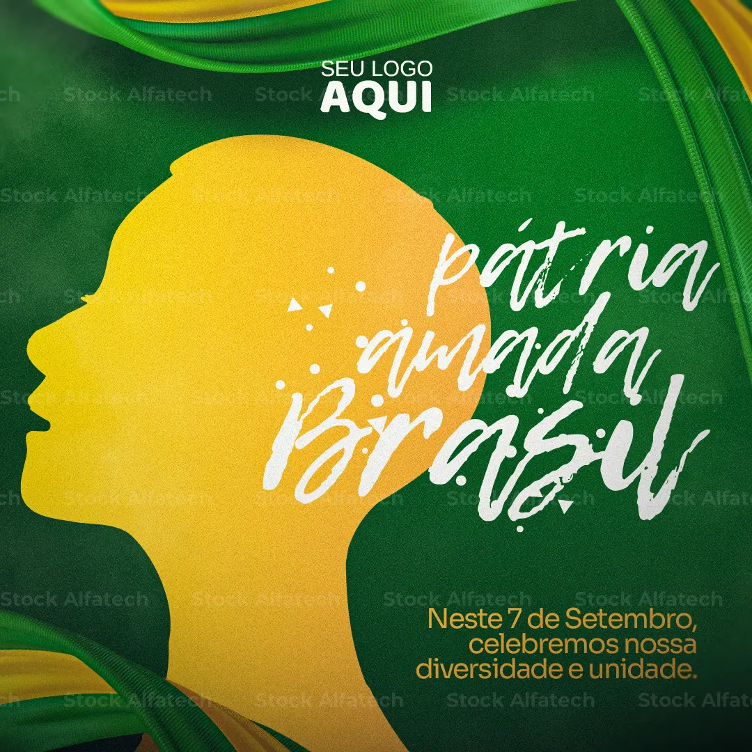 7 de Setembro com cores do Brasil em Psd flyer 100% editável