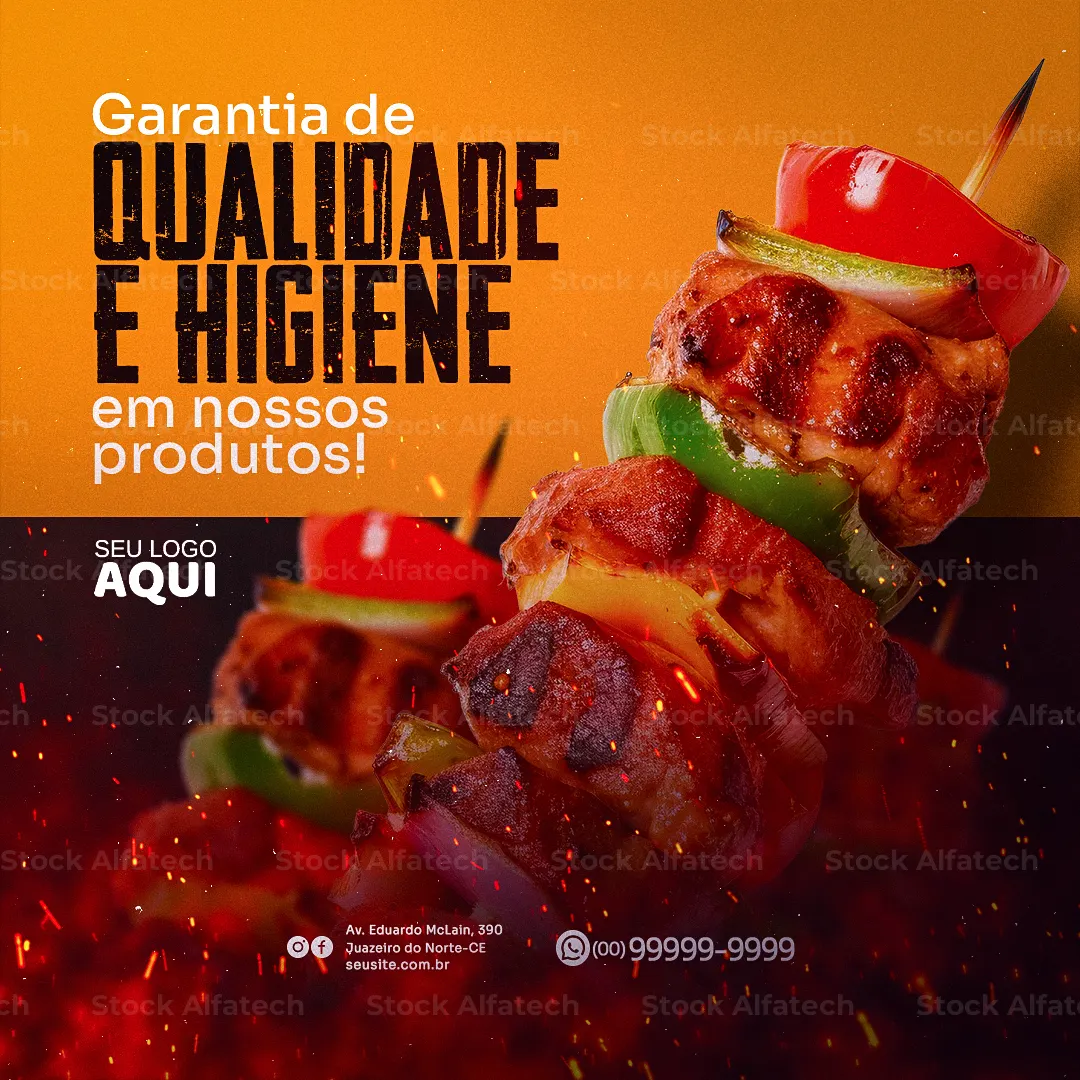 Espetinho suculento para pedir agora — Psd flyer 100% editável