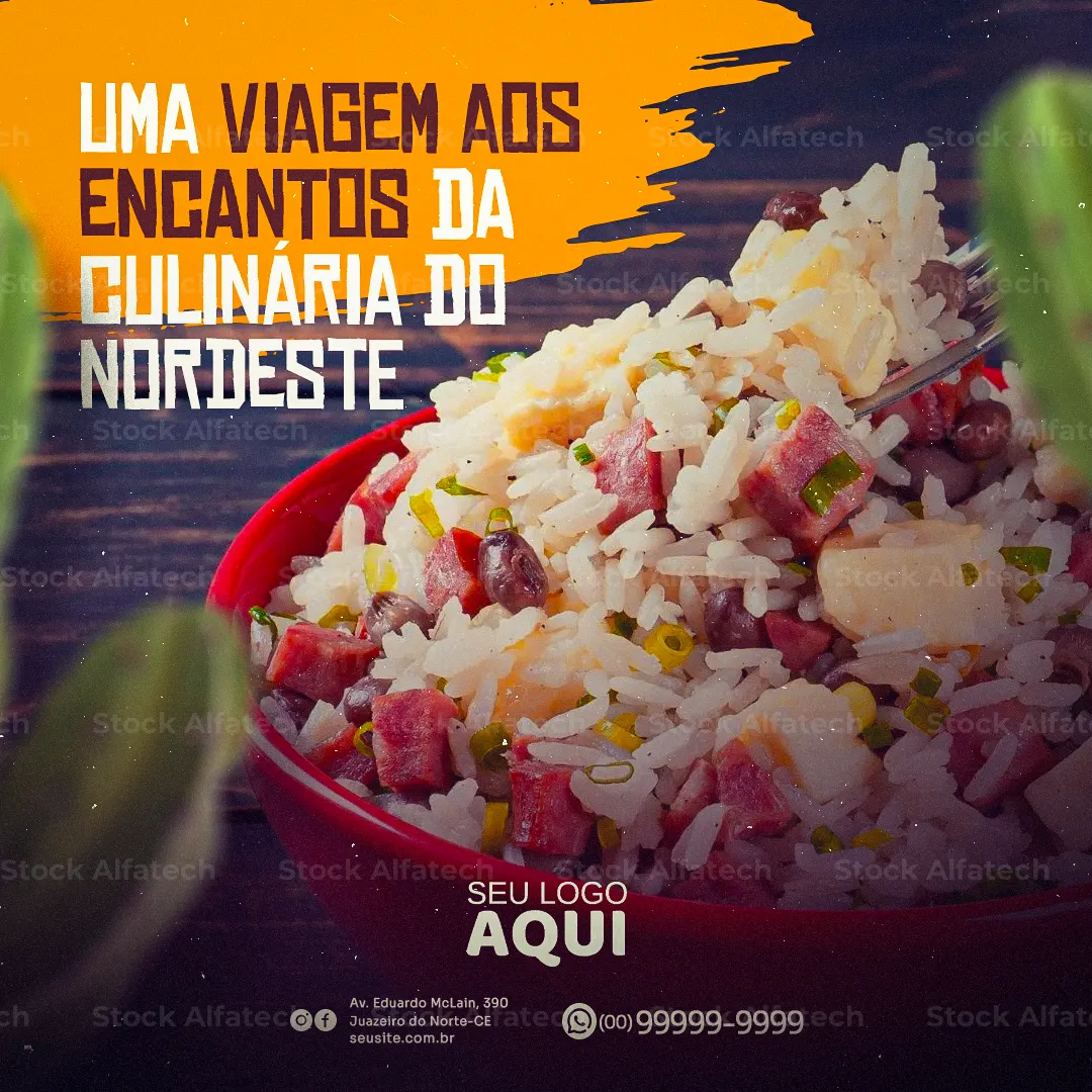 Psd flyer 100% editável para baião de dois no delivery