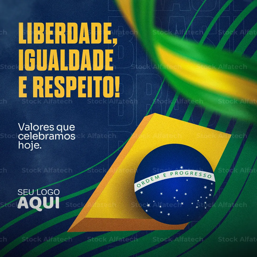 Arte patriótica para 7 de Setembro em Psd flyer 100% editável