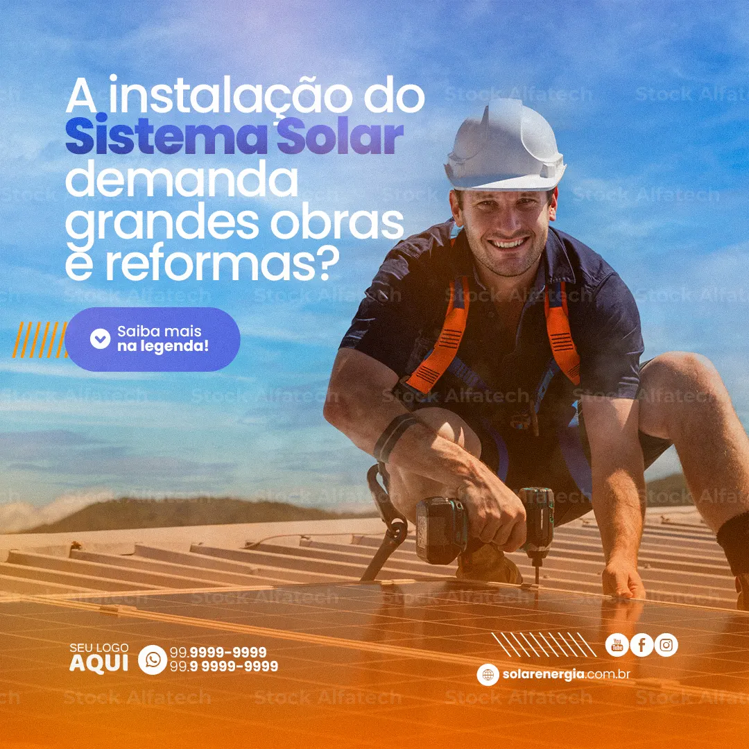 Psd flyer 100% editável para orçamento de energia solar