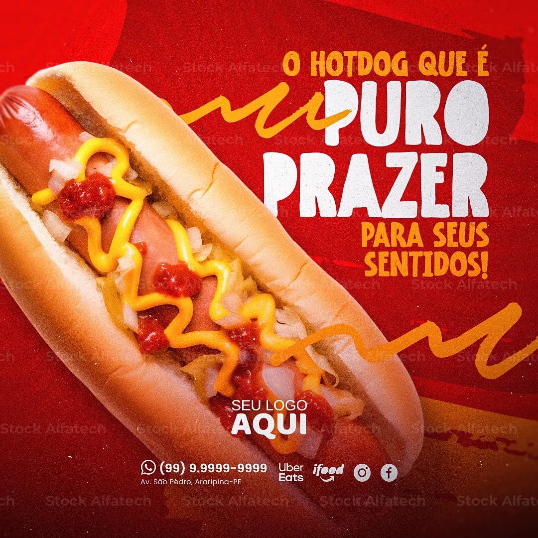 Cachorro quente recheado e bem servido — Psd flyer 100% editável