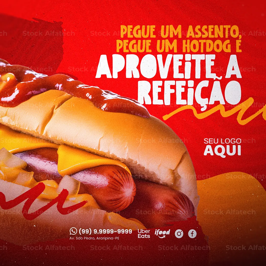 Cachorro quente com molho especial em Psd flyer 100% editável