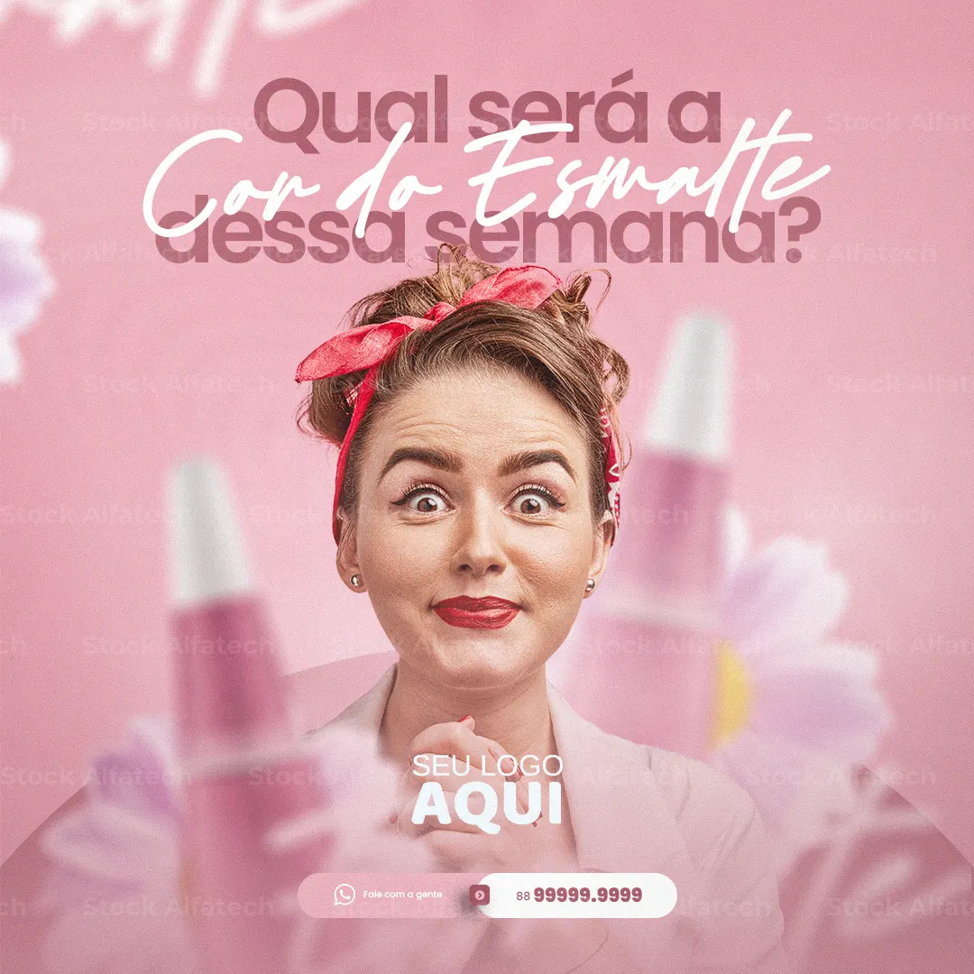 Francesinha delicada para manicure em Psd flyer 100% editável