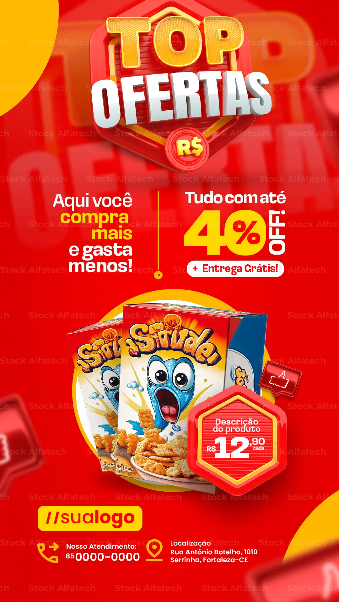 Top ofertas para encher o carrinho gastando menos — Psd flyer 100% editável