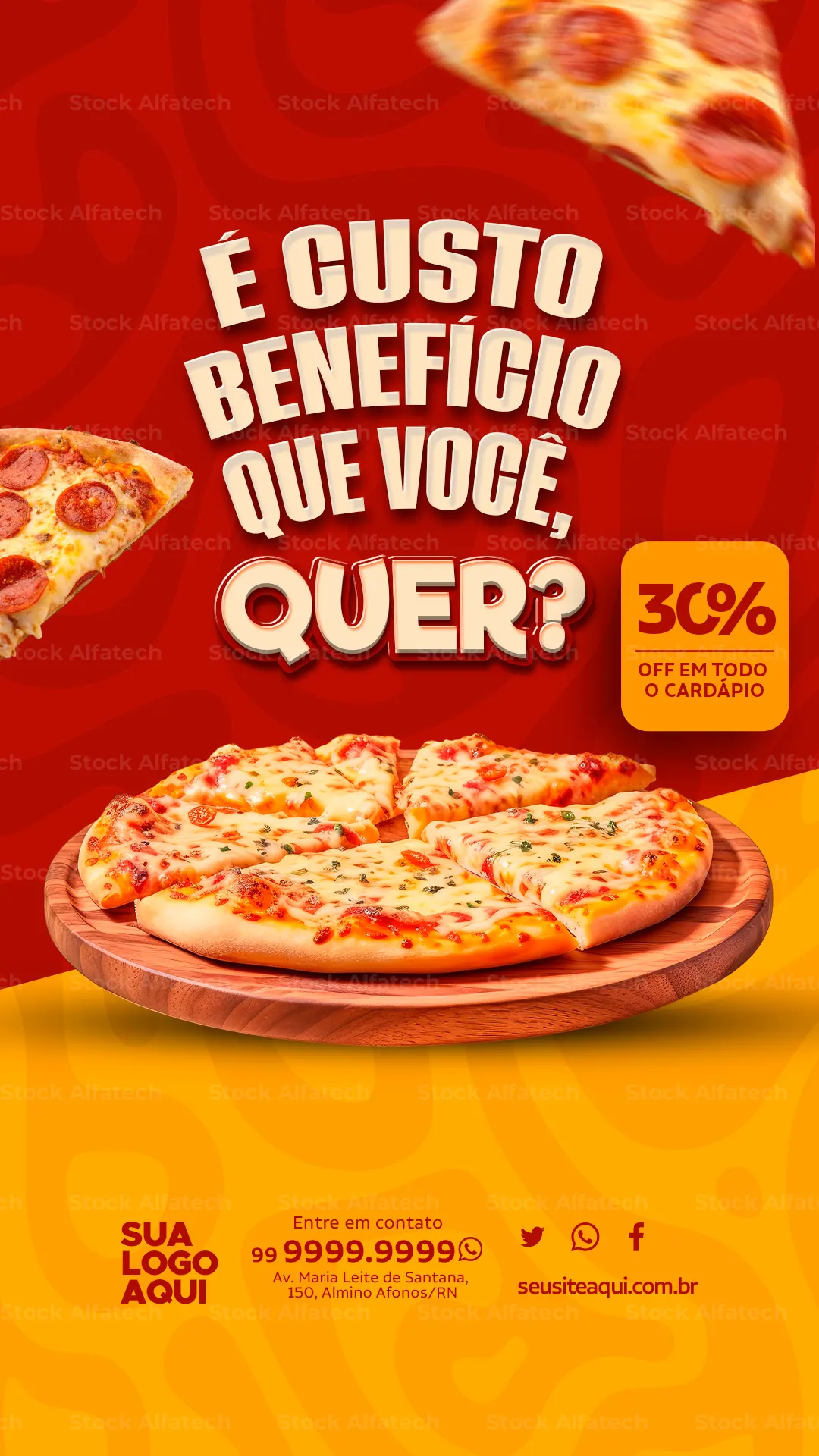 Arte para pizzaria Stories — Psd flyer 100% editável