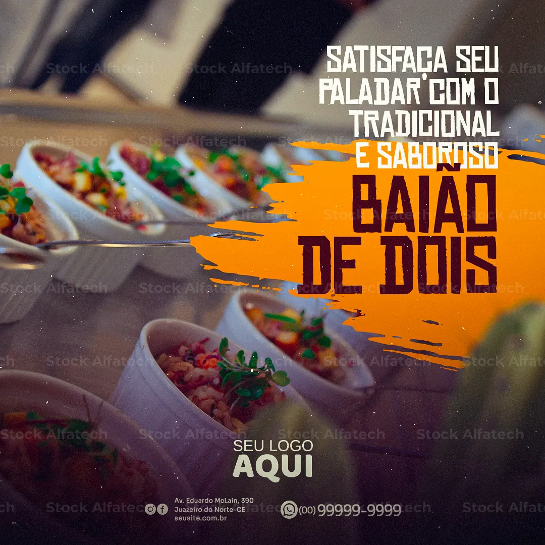 Psd flyer 100% editável com chamada para prato feito nordestino