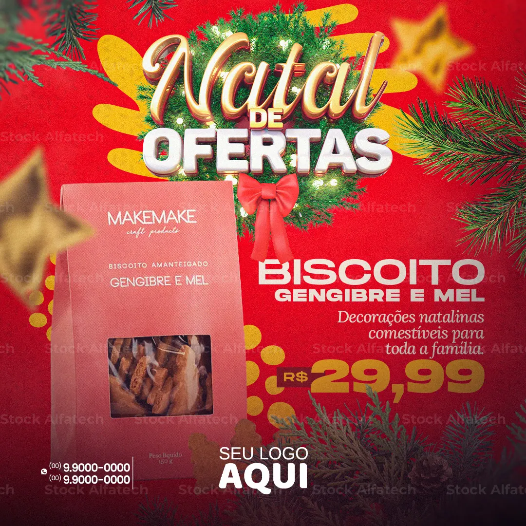 Psd flyer 100% editável com chamada para compras natalinas