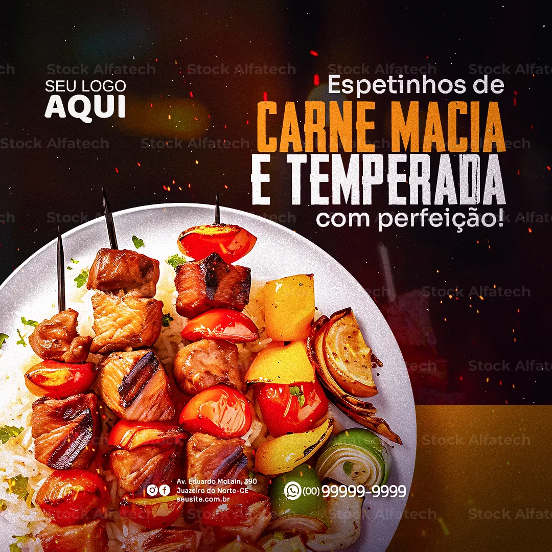 Churrasquinho de rua com preço especial — Psd flyer 100% editável