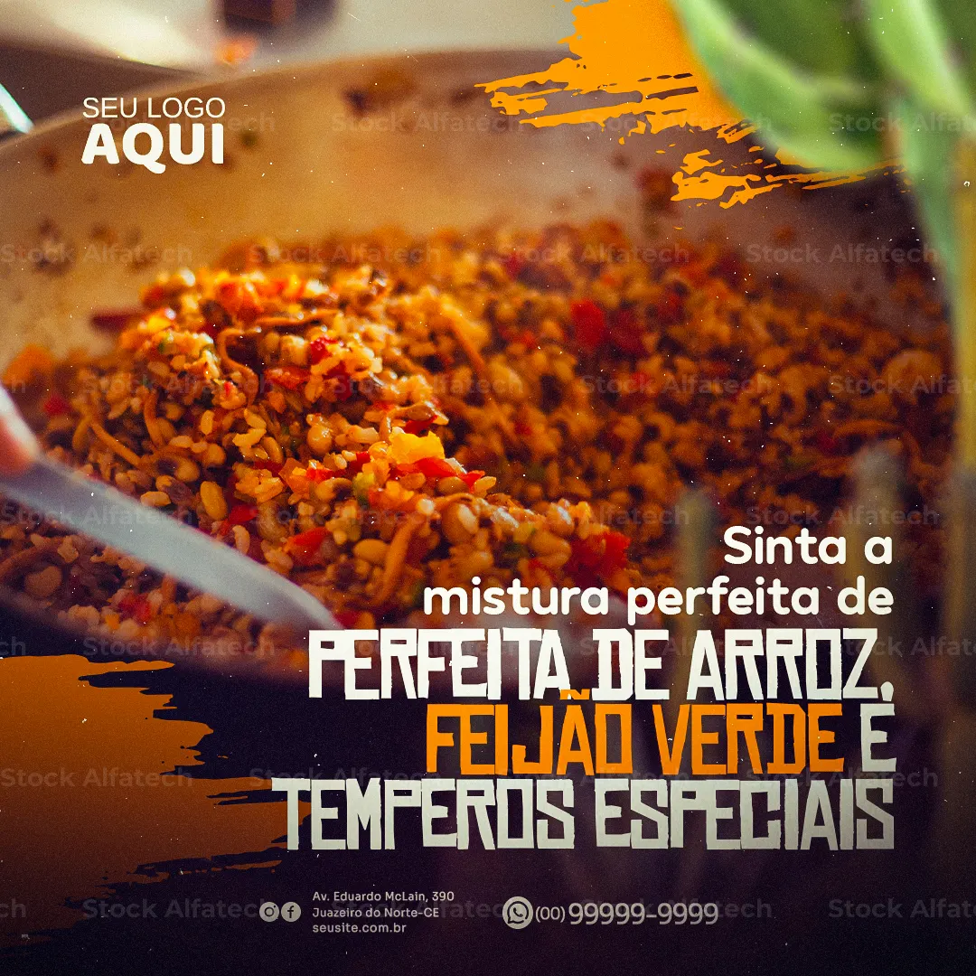 Psd flyer 100% editável para prato de baião de dois completo