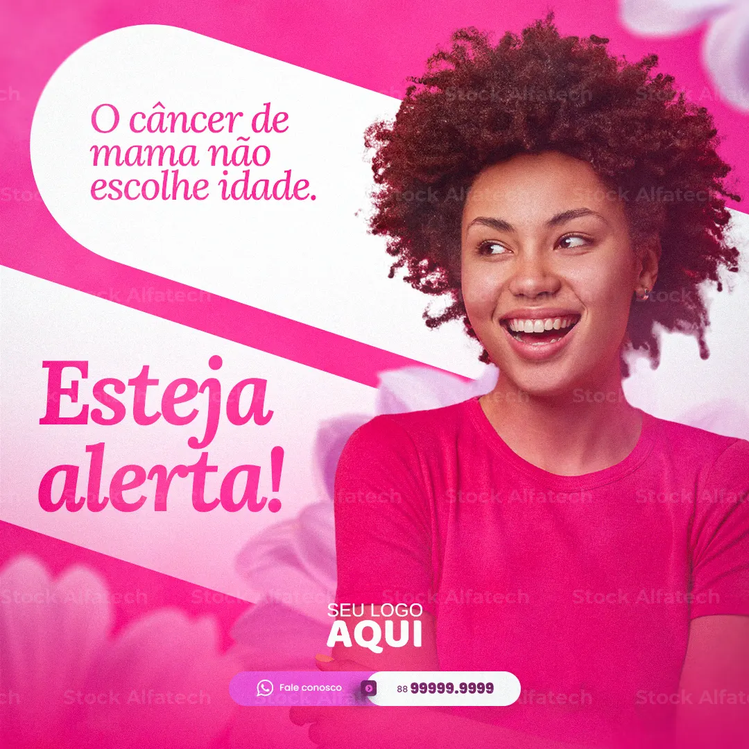 Psd flyer 100% editável para campanha Outubro Rosa nas redes sociais
