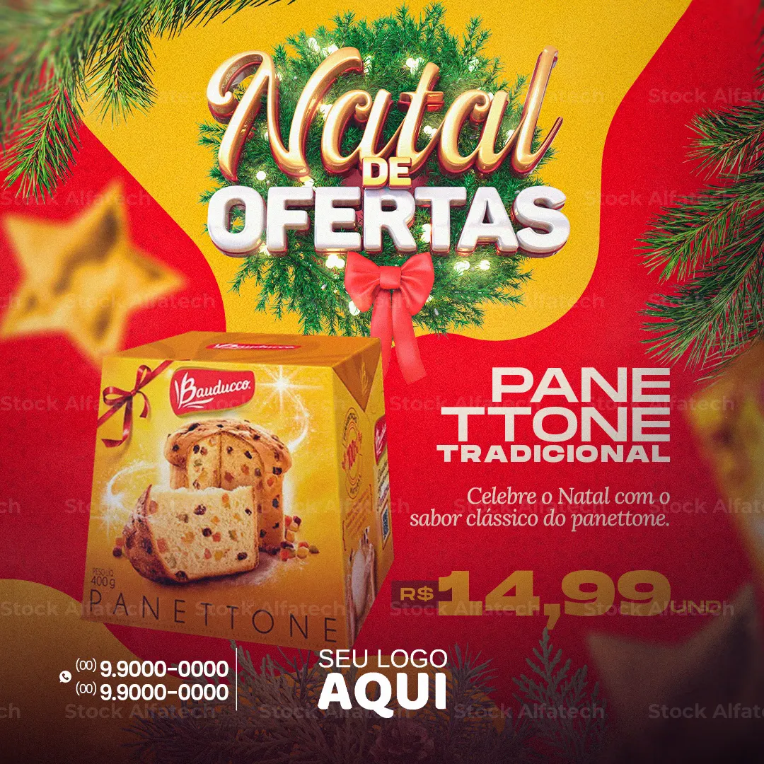 Natal no supermercado com economia em Psd flyer 100% editável