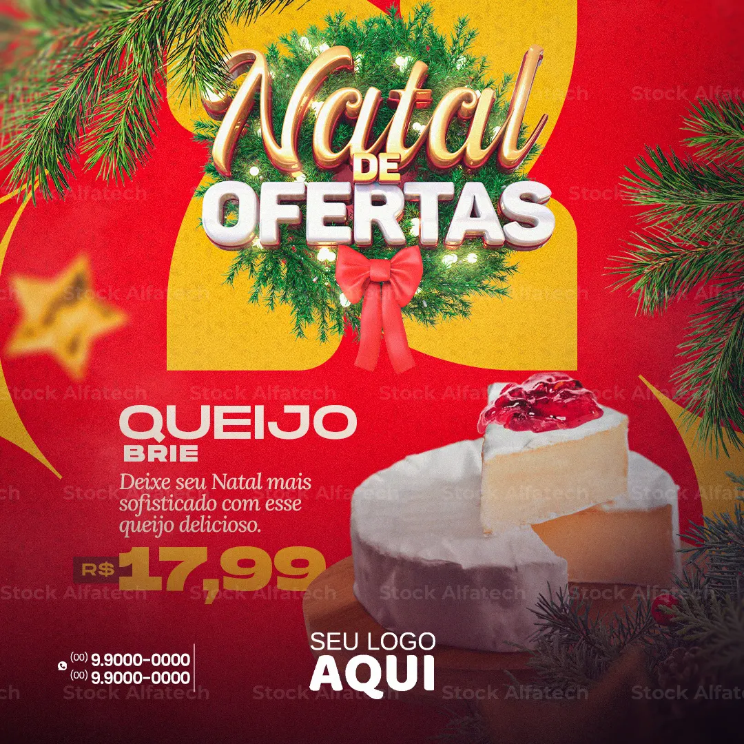 Ceia completa de Natal em Psd flyer 100% editável